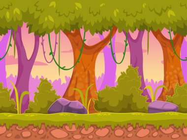 Cartoon forest landscape clipart