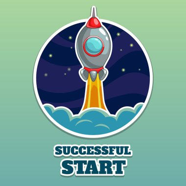 Rocket launch icon clipart