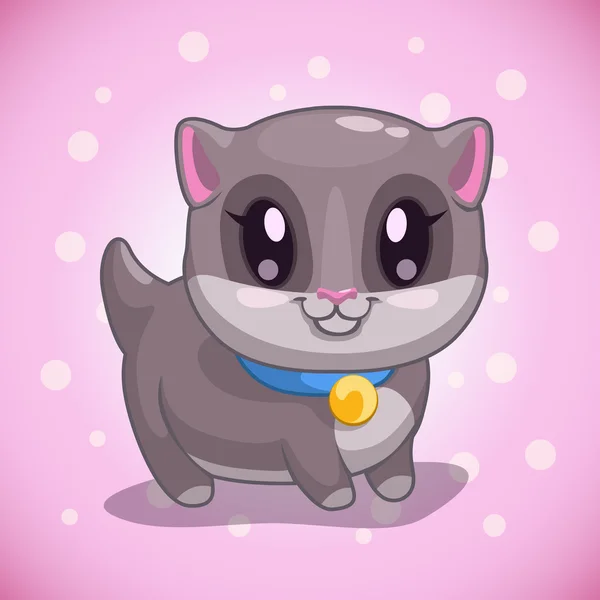 Pequeño gatito de dibujos animados — Vector de stock