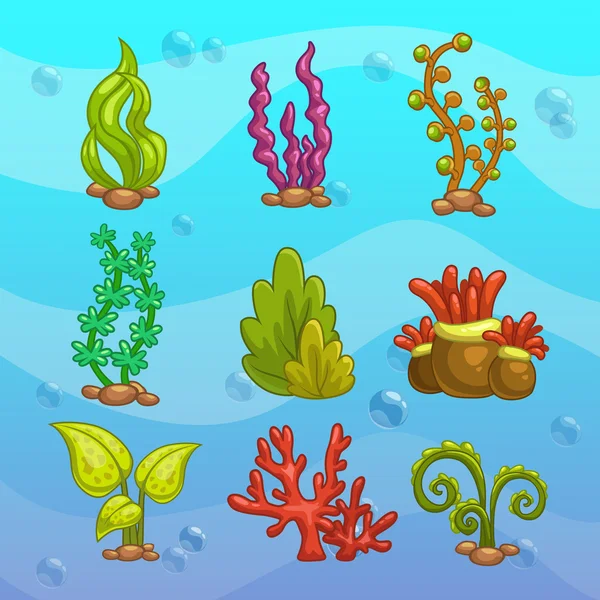 Algas de dibujos animados para acuario — Vector de stock