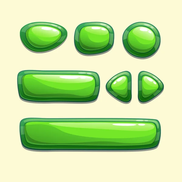 Cartoon green buttons — Stock Vector