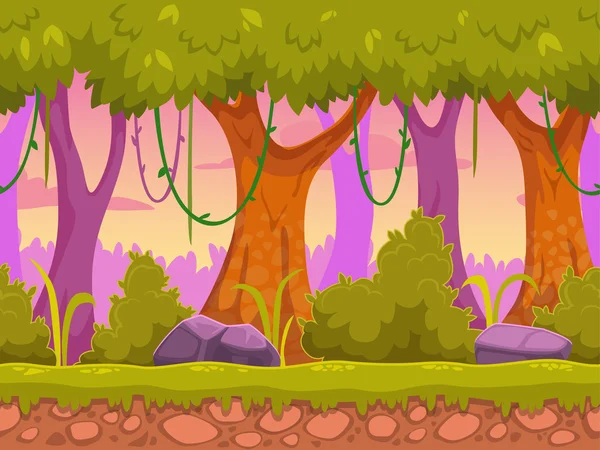 Cartoon Forest Landschap — Stockvector