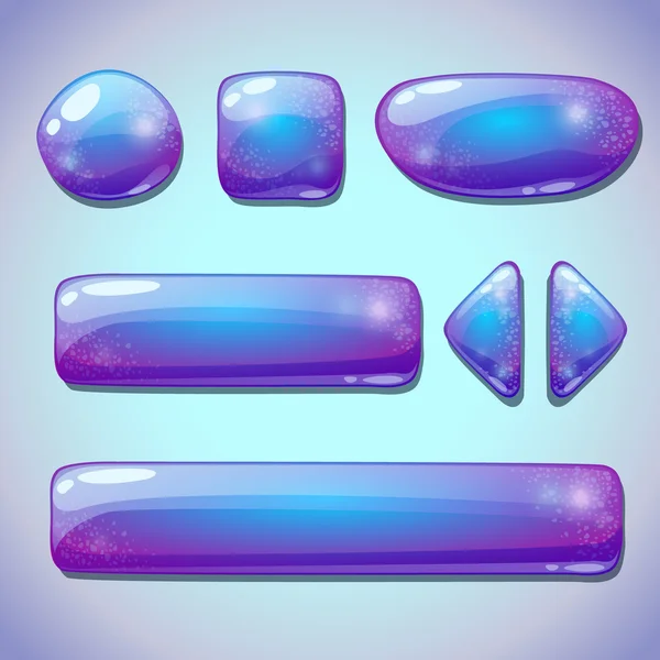 Blue glossy buttons — Stock Vector