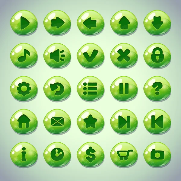 Green round buttons — Stock Vector