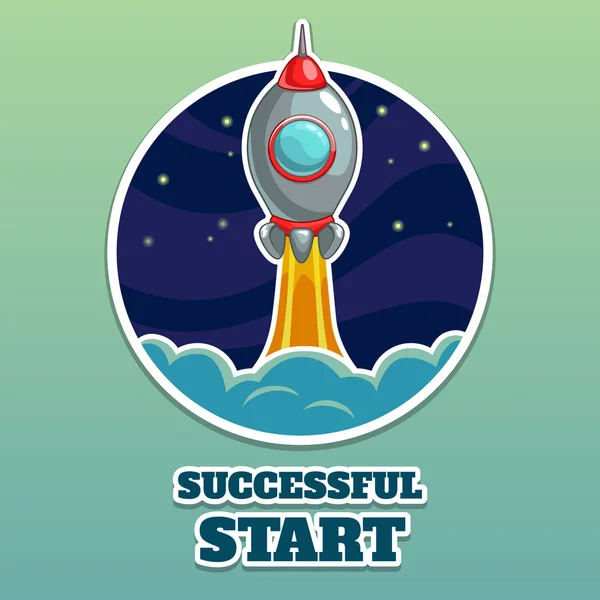 Rocket launch icon — Stock Vector