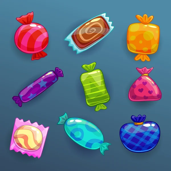 Parlak çizgi film şekerler