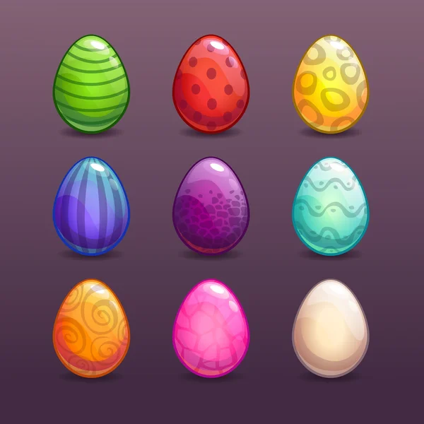 Conjunto de ovos coloridos —  Vetores de Stock
