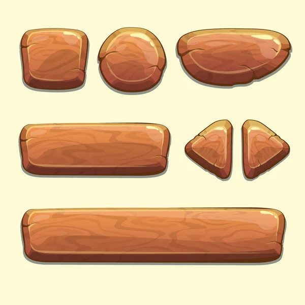 Wooden buttons Vector Graphics
