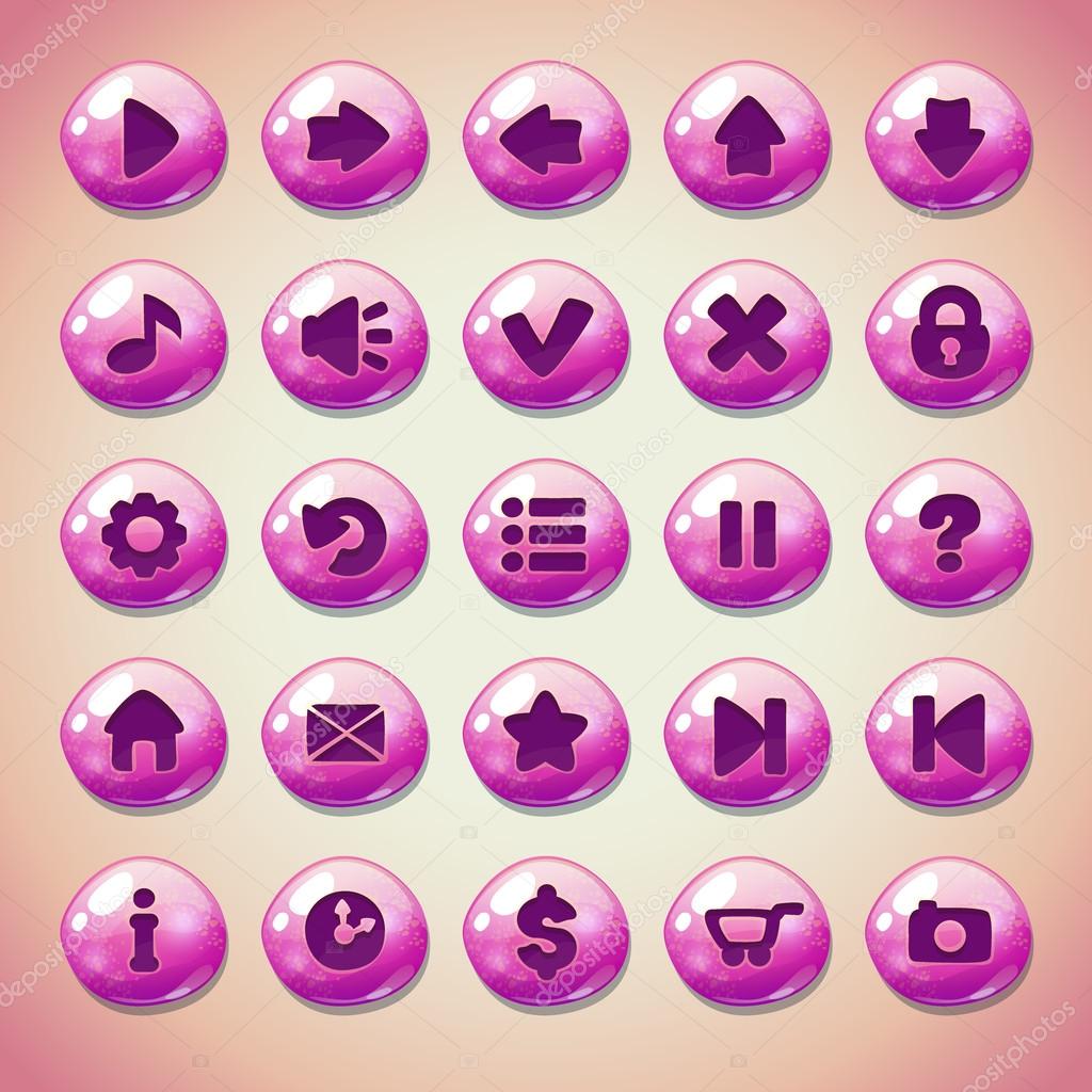 Pink round buttons