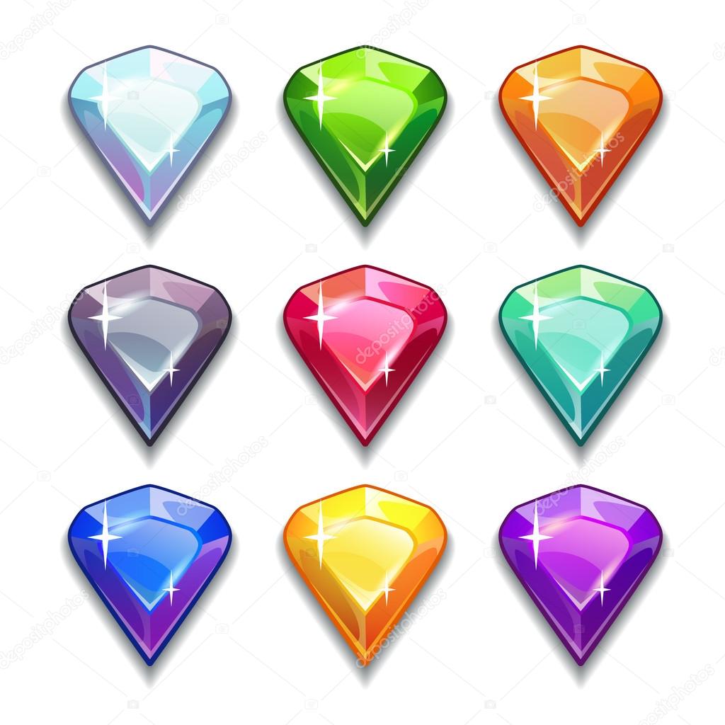 Gems and diamonds icons