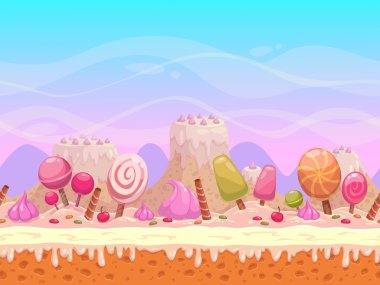 Candyland sorunsuz vektör peyzaj