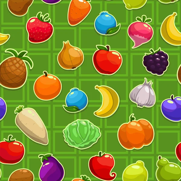 Fruta, baga, padrão vegetal — Vetor de Stock