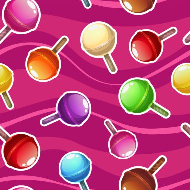 Seamless pattern with lollipops clipart