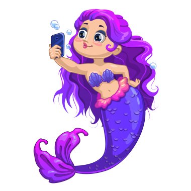 Deniz kızı selfie yapar