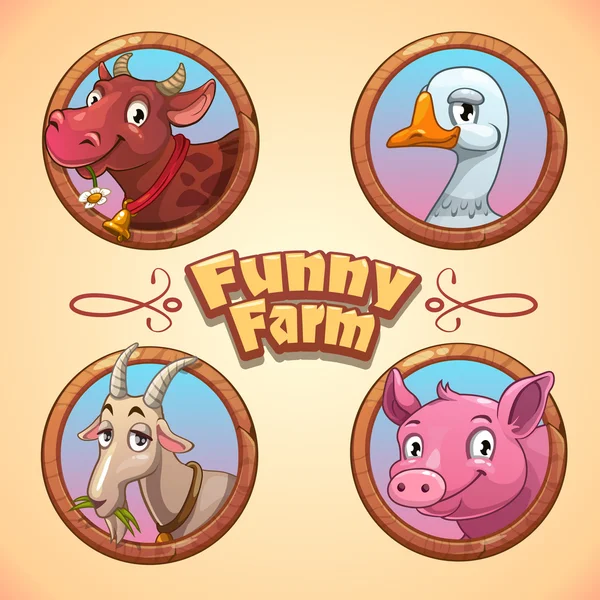 Funny farm animals — Stock Vector