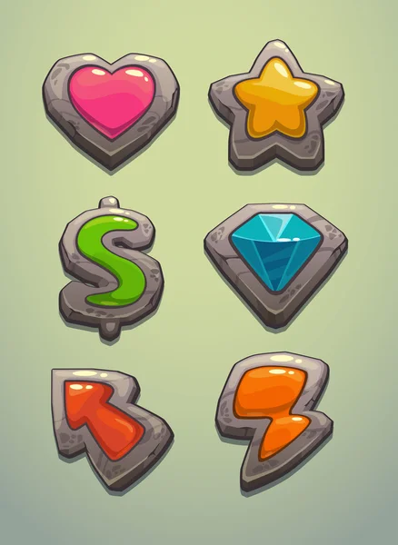 Piedra elementos del juego — Vector de stock