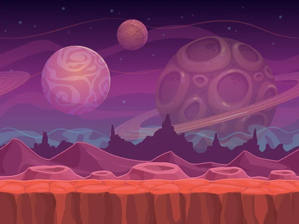 Extraterrestre paisaje fantástico — Vector de stock