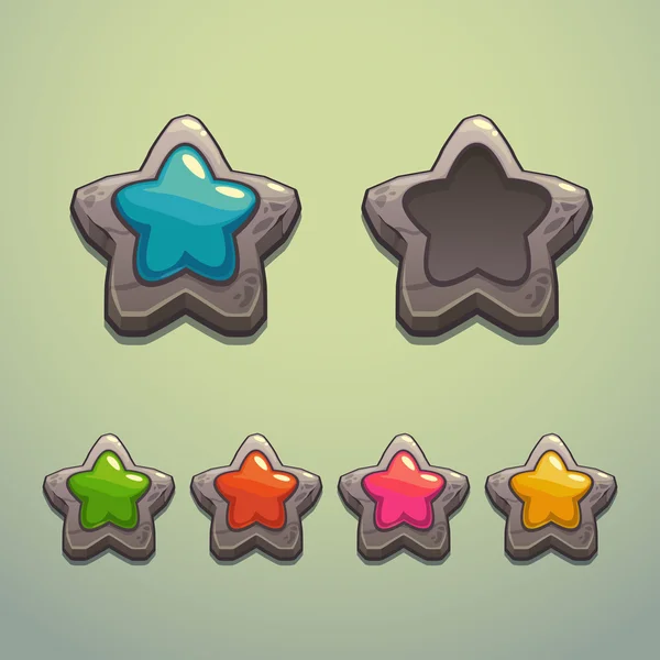 Estrellas de piedra de dibujos animados — Vector de stock