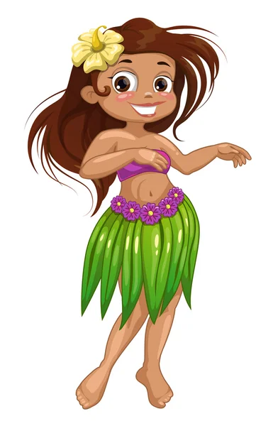 Dancing Hawaiian girl — Stock Vector