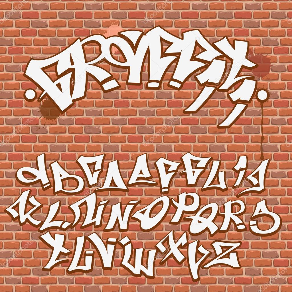 Graffiti font alphabet