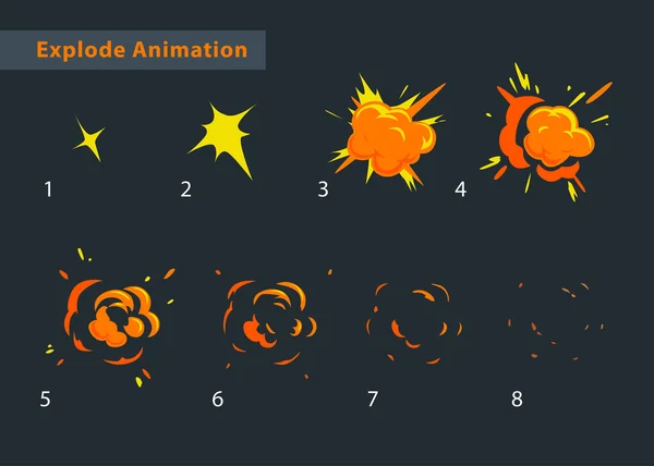 Explotar animación efecto — Archivo Imágenes Vectoriales