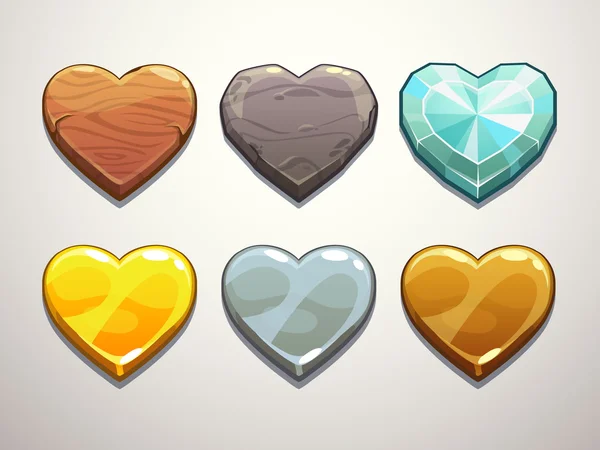 Set of different hearts — Stock Vector