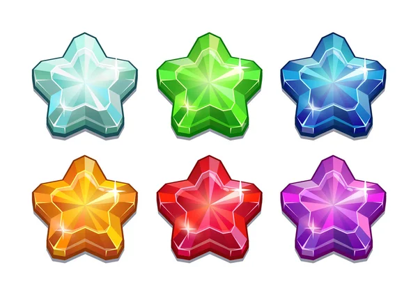 Set of crystal stars — Stock Vector