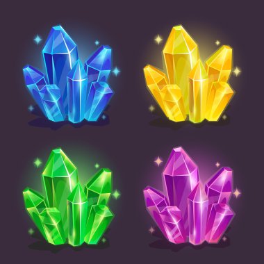 Magic colorful crystals clipart