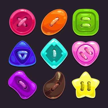 Tatlı parlak renkli düğme kümesi