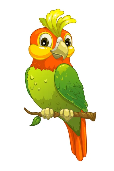 Funny cartoon parrot — Stock Vector