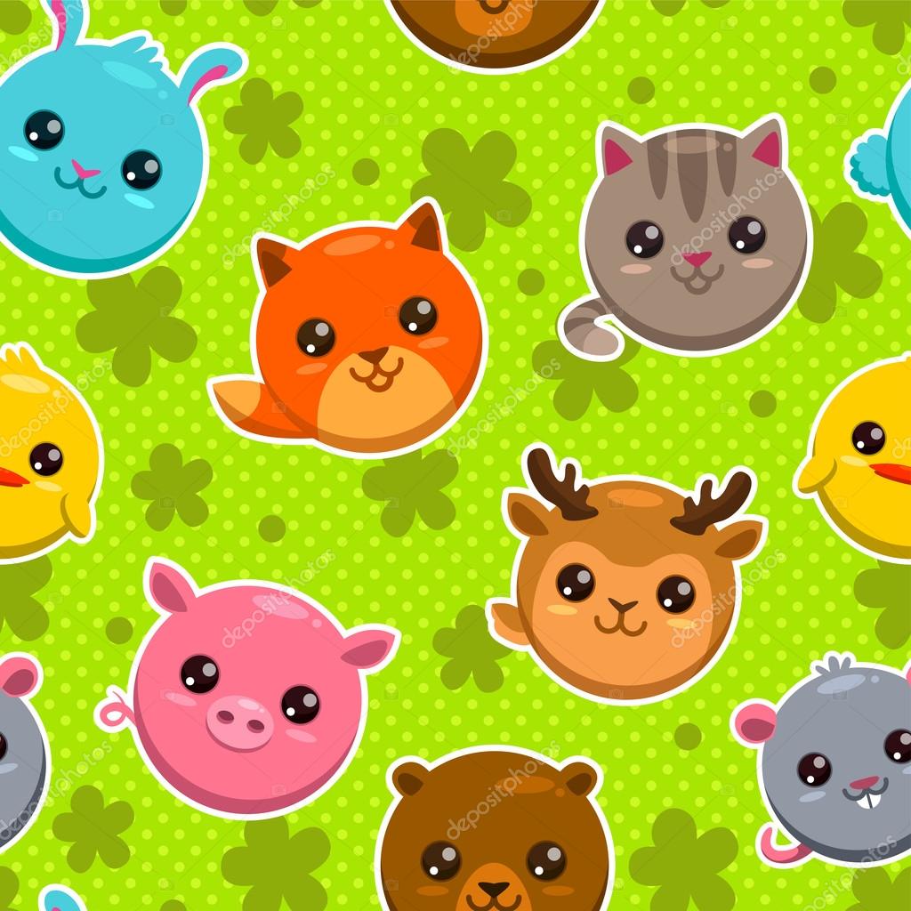 Pattern with animal faces Stock Vector Image by ©lilu330 #73283625 Pattern with animal faces Stock Vector Image by ©lilu330 #73283625