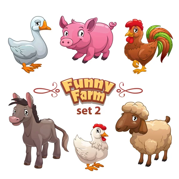 Funny farm illustration — Stock Vector