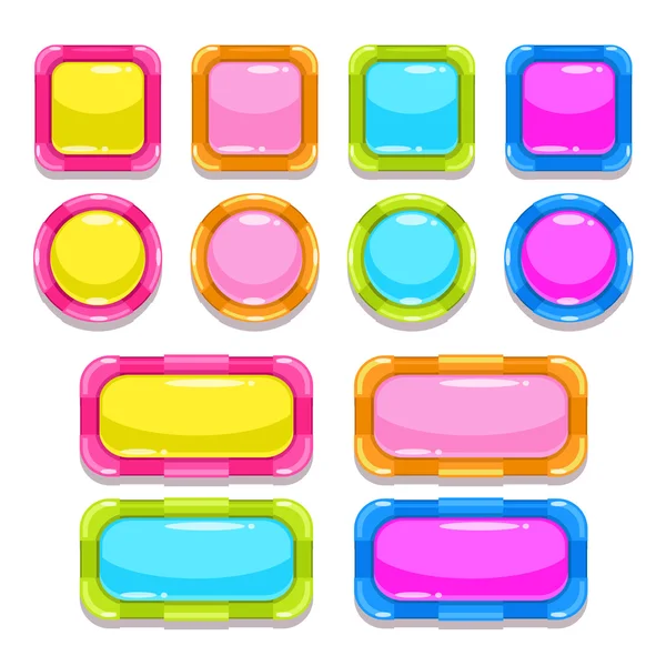 Funny colorful buttons set — Stock Vector