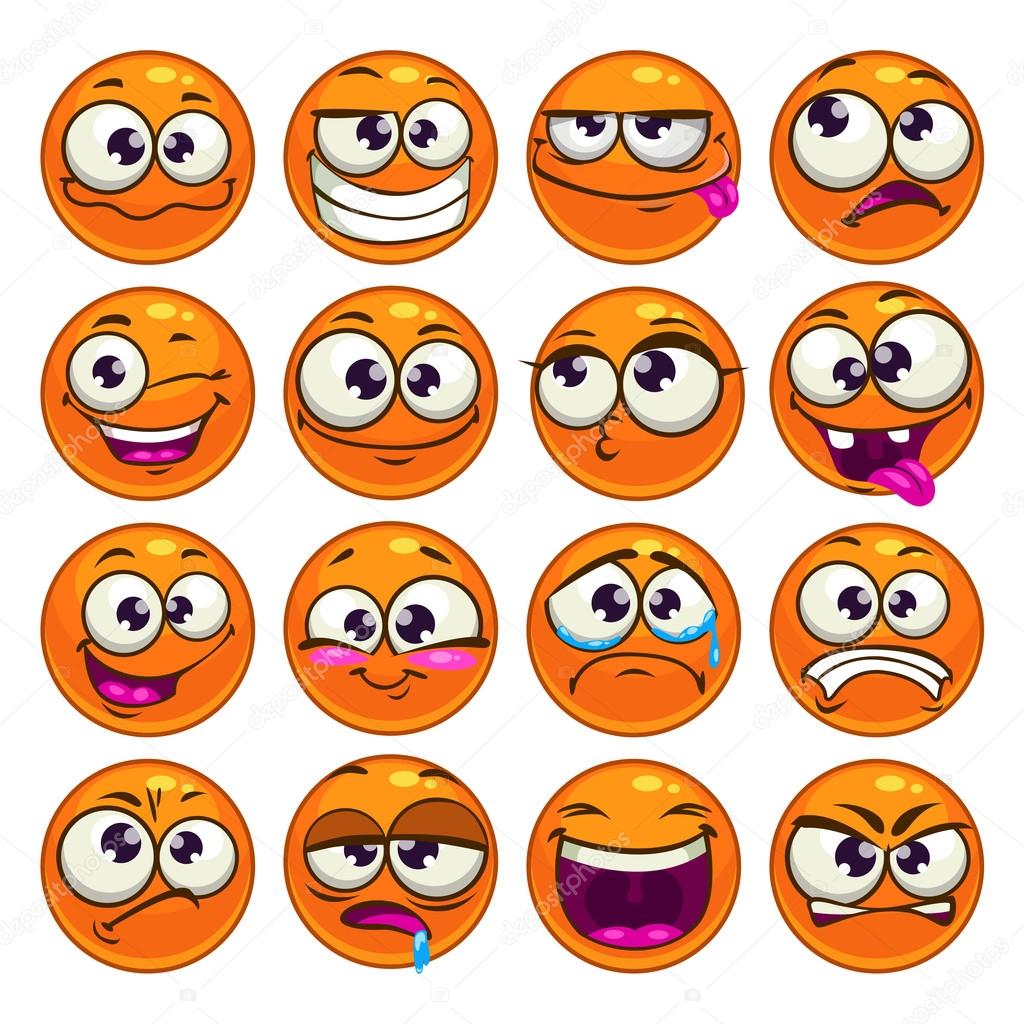 Orange cartoon round characters