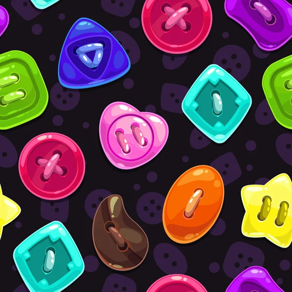 Χωρίς ραφή πρότυπο με χαριτωμένο φωτεινά πολύχρωμα διανυσματικά κουμπιά — Διανυσματικό Αρχείο