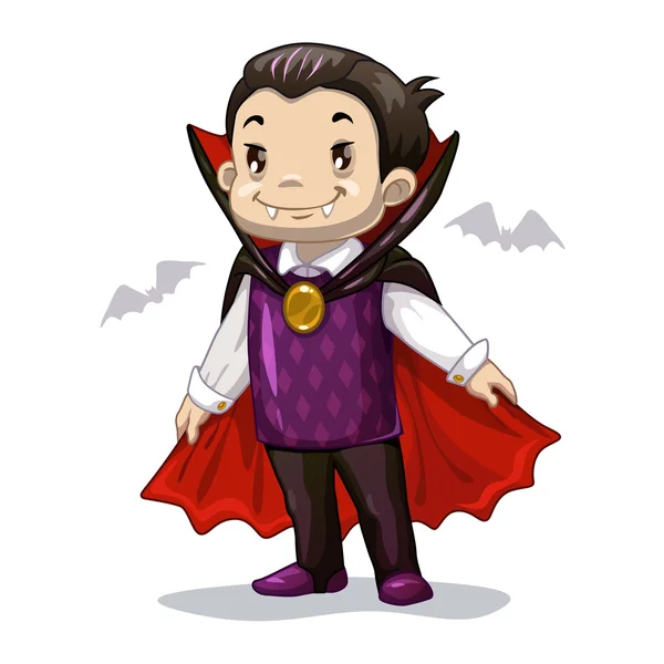 Pequeño vampiro divertido de dibujos animados — Vector de stock