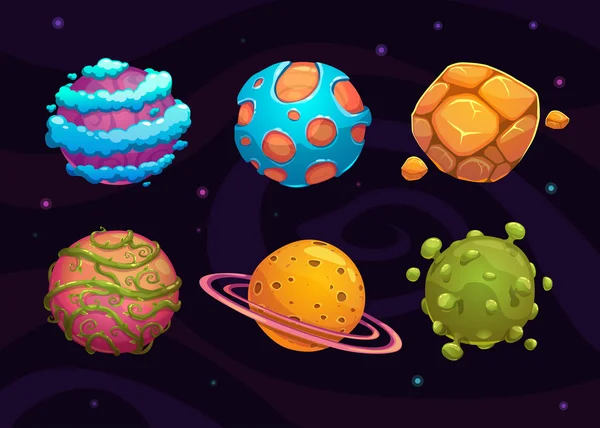 Çizgi film fantezi gezegen kümesi