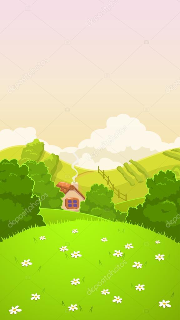 Cartoon nature country landscape