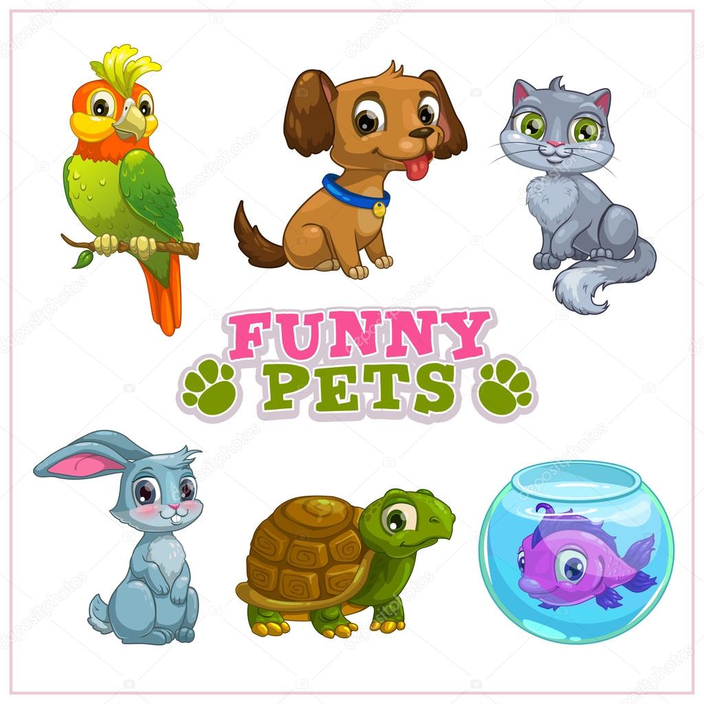 Funny cartoon pets collection