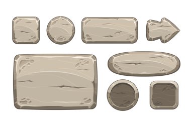 Cartoon stone game assets set clipart