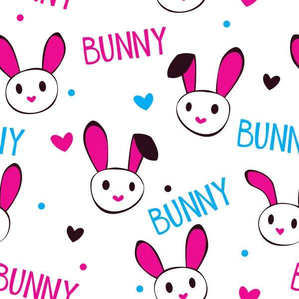 Legrační dívčí textury s bunny tváře — Stockový vektor