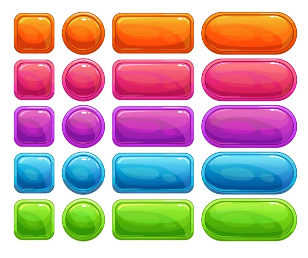 Bright spectrum buttons set — Stock Vector