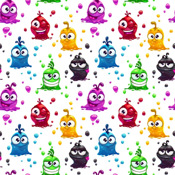 Seamless pattern with funny jelly characters — Stock Vector