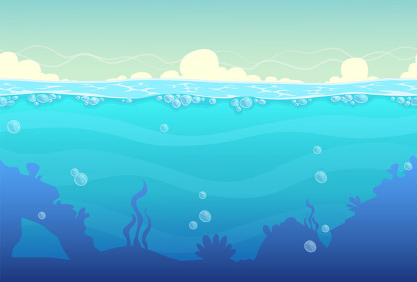Подводный бесшовный пейзаж
