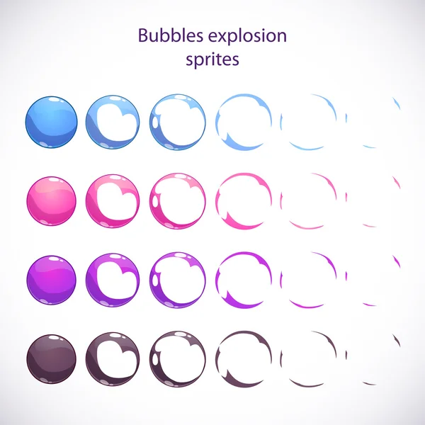 Komik karikatür renkli baloncuklar patlama — Stok Vektör