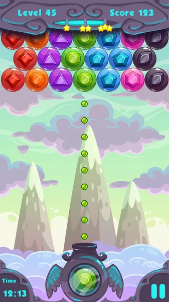 Bubblor shooter spelet skärmen — Stock vektor