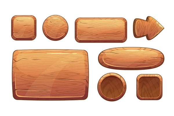 Cartoon wooden game assets — Stock Vector