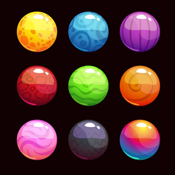Drôle de dessin animé bulles brillantes colorées — Image vectorielle