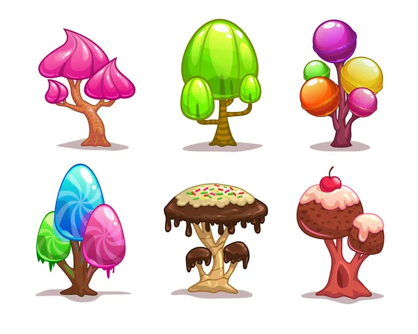 Dessin animé bonbon doux arbre — Image vectorielle