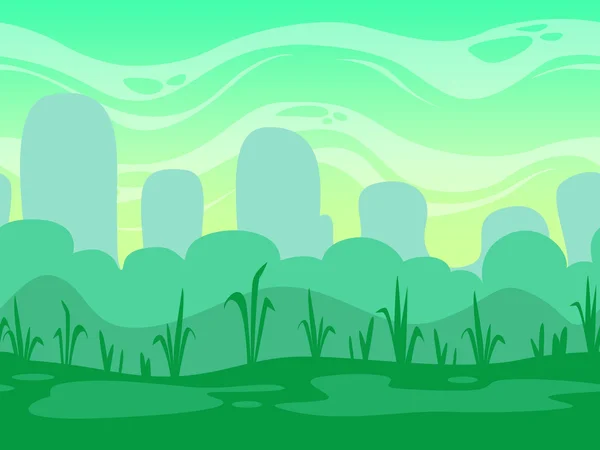 Dibujos animados paisaje plano sin costuras — Vector de stock